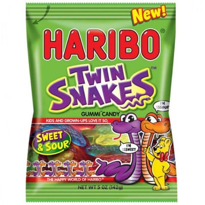 EXPIRED - Haribo Twin Snakes Sweet & Sour (142g) BB 03/2024