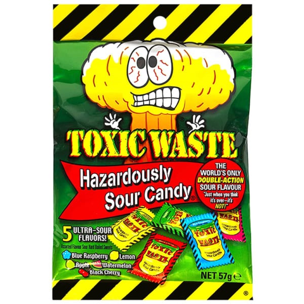 Toxic Waste Hazardously Sour Candy Bag (57g)