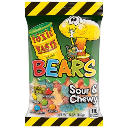 Toxic Waste Sour Gummy Bears Bag (142g)