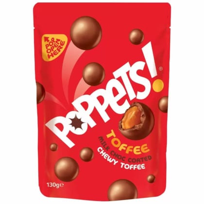 Poppets Milk Chocolate Coated Chewy Toffee (120g)