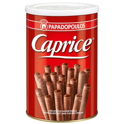 Papadopoulos Caprice Wafer Rolls Hazelnut & Cocoa Cream (250g)