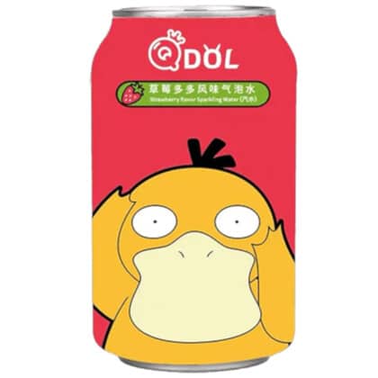 EXPIRED - QDOL Pokemon Psyduck Strawberry Flavoured Sparkling Water (330ml) BB 08/01/24