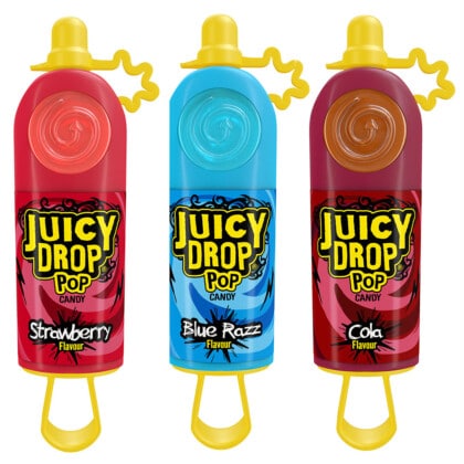 Bazooka Juicy Drop Pop Lollipop with Sour Gel Assorted (26g)