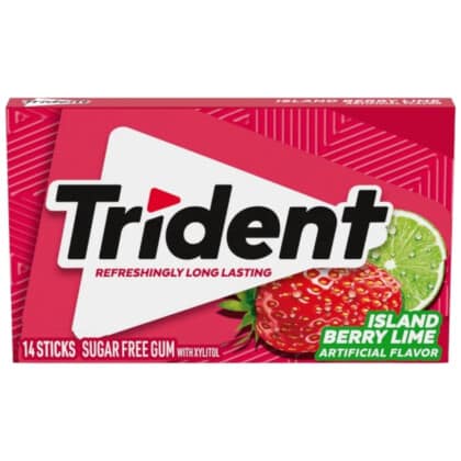 EXPIRED - Trident Island Berry Lime Sugar Free Chewing Gum (14pc) 11/10/23