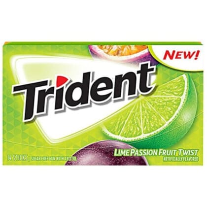 Trident Lime Passionfruit Sugar Free Chewing Gum (14pc)