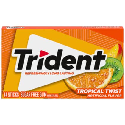 Trident Tropical Twist Sugar Free Chewing Gum (14pc)