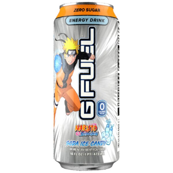 G FUEL Zero Sugar Energy Drink - Naruto Shippuden Rasengan - Soda Ice Candy (473ml)
