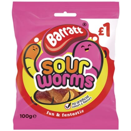 Barratt Fun & Fantastic Sour Worms (100g)