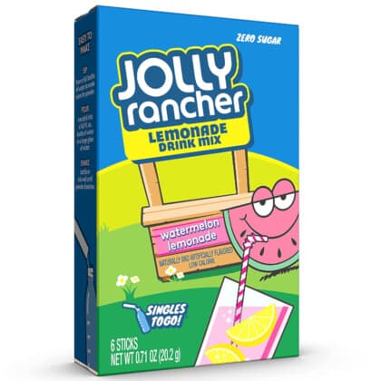 Jolly Rancher - Singles To Go Lemonade Drink Mix - Watermelon Lemonade Flavour (20g)