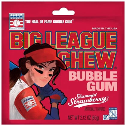Big League Chew Bubble Gum Slammin' Strawberry (60g)