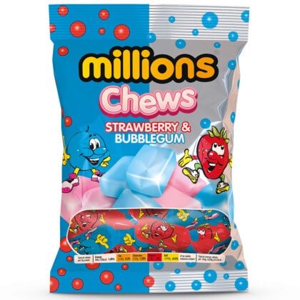 Millions Chunky Chews Strawberry & Bubblegum (120g)