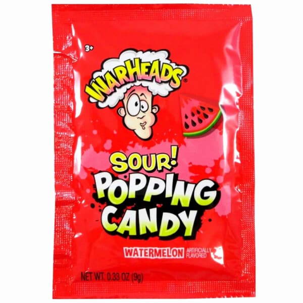 EXPIRED - Warheads Sour Popping Candy Pouch Watermelon (9g) BB 12/04/24